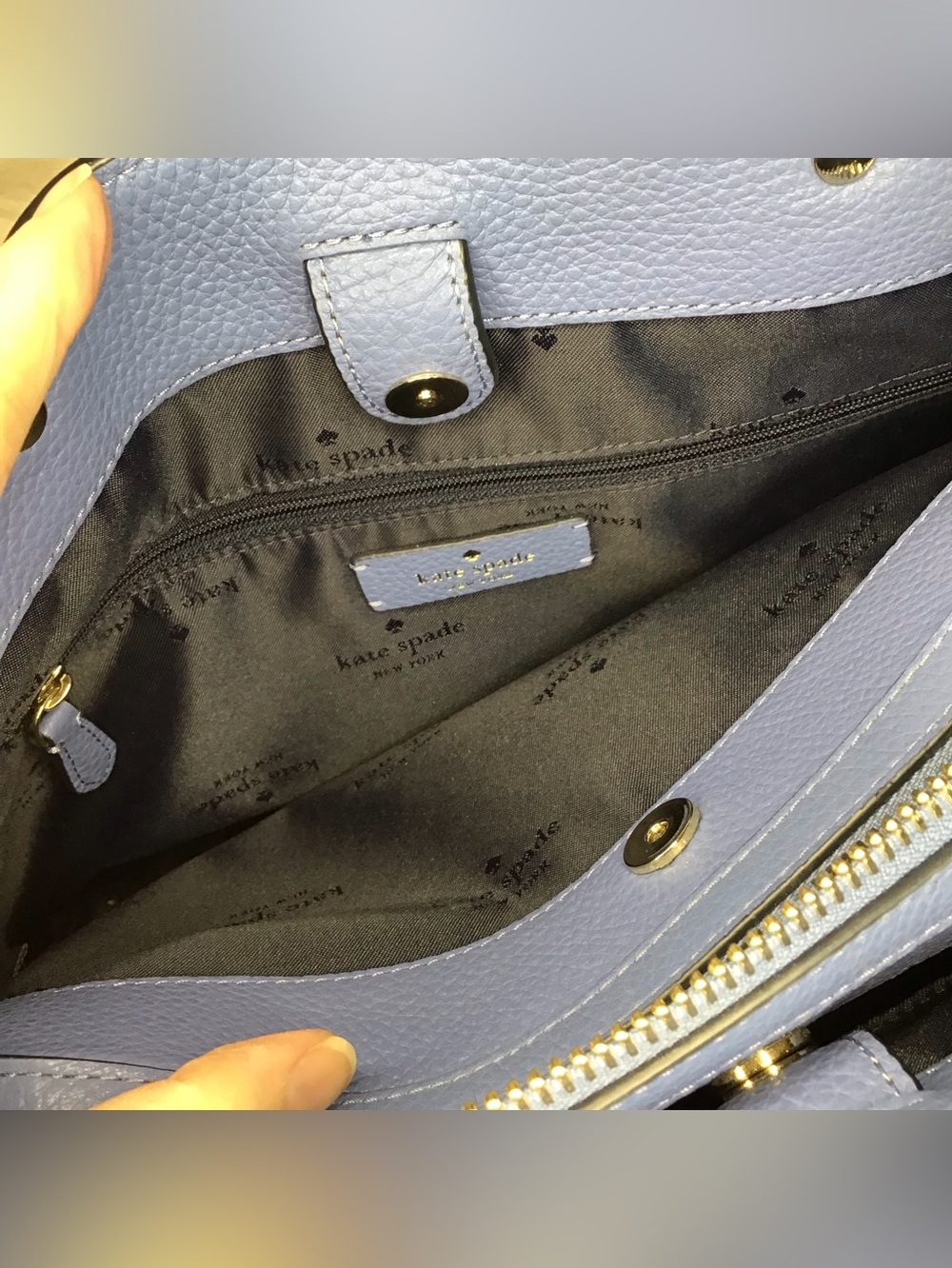 Kate spade triple compartment Leila pebble leather in fresh blue - Picture 14 of 16